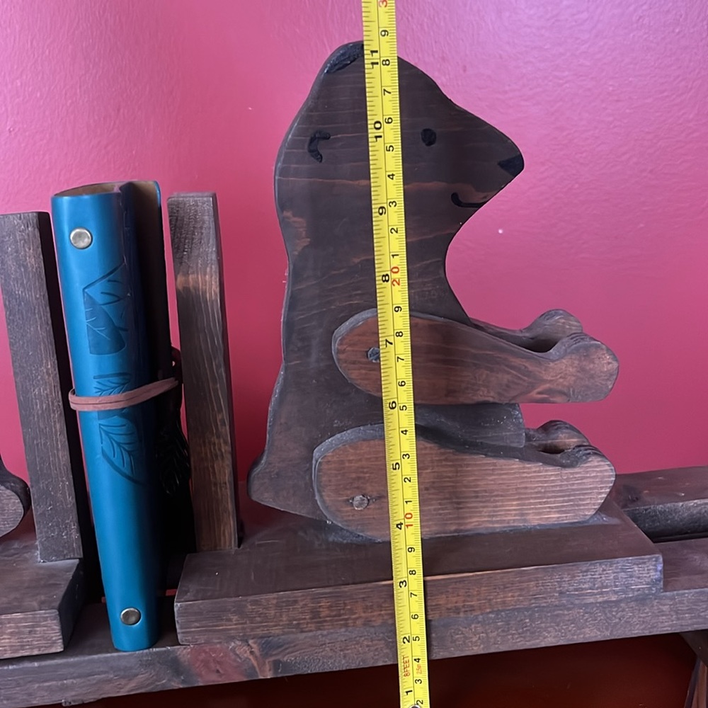 Solid wood bear bookends - Picture 6 of 16